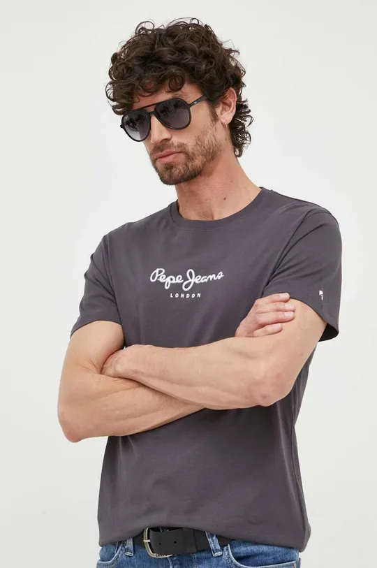 sivá Bavlnené tričko Pepe Jeans Edward Tee