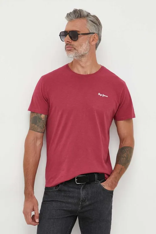 рожевий Бавовняна футболка Pepe Jeans Wiltshire Чоловічий