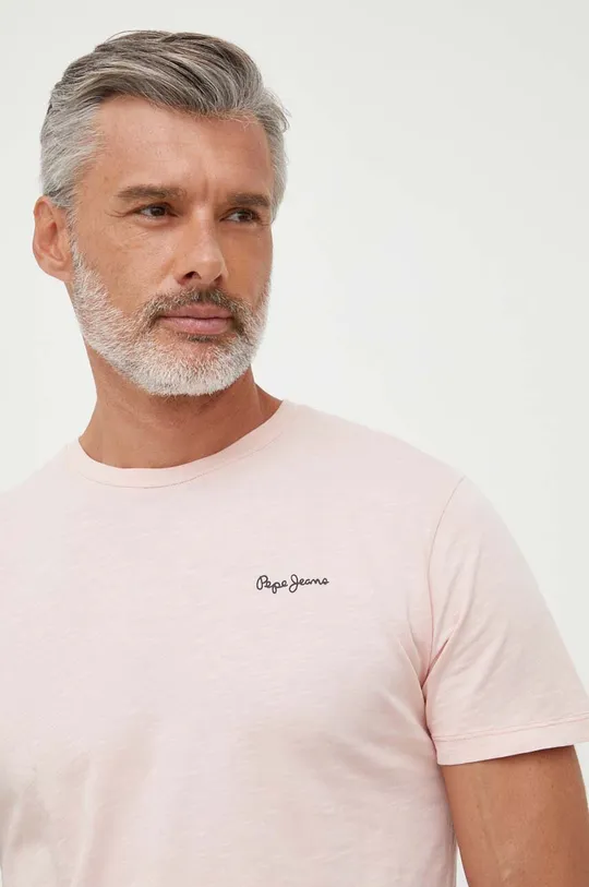 ροζ Βαμβακερό μπλουζάκι Pepe Jeans Wiltshire