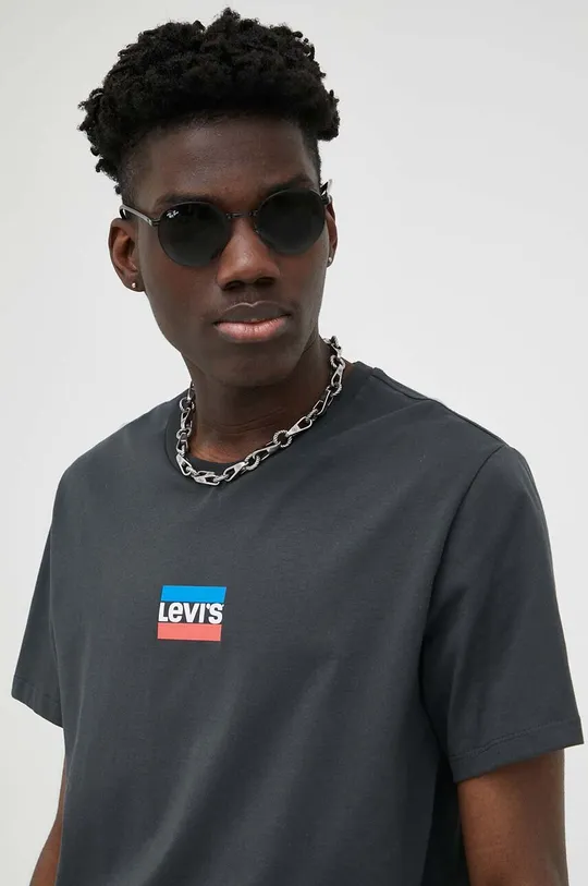 szary Levi's t-shirt bawełniany