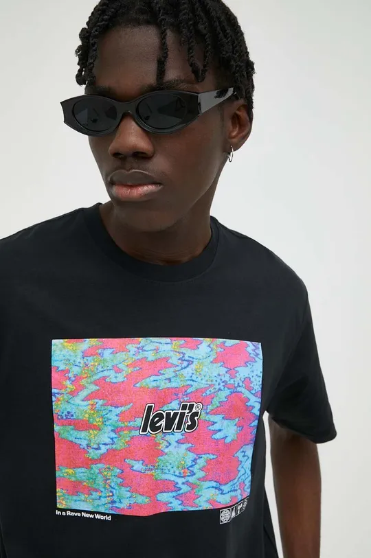 fekete Levi's pamut póló