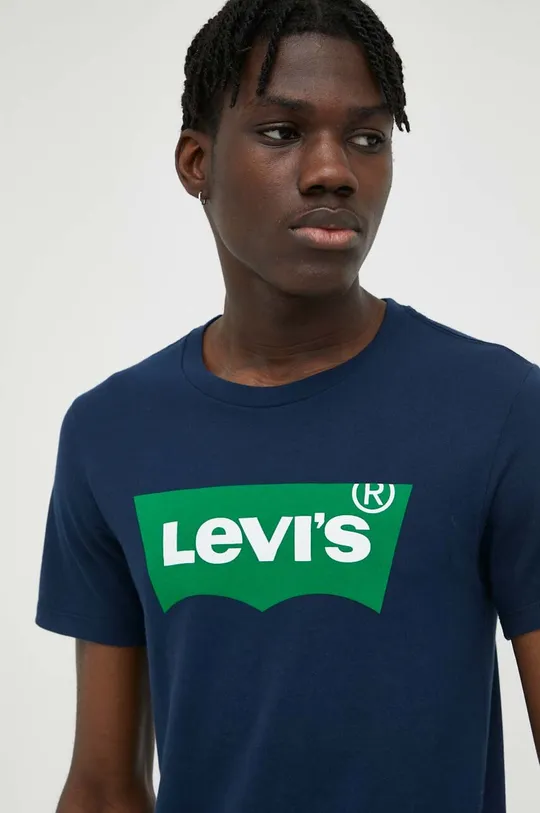granatowy Levi's t-shirt bawełniany Męski