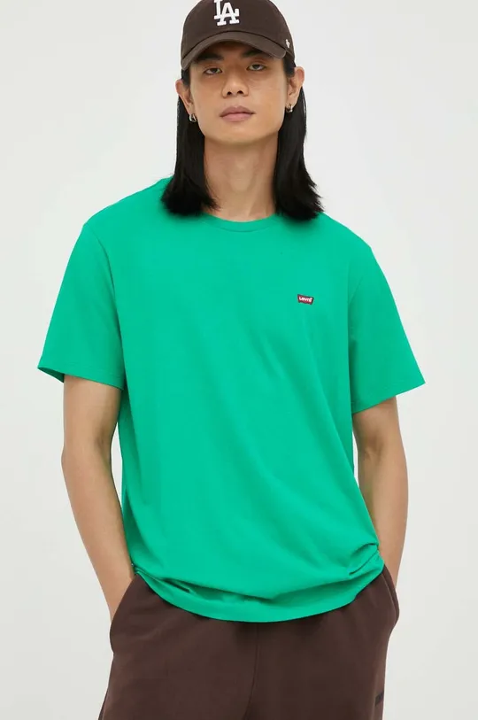 zelena Bombažna kratka majica Levi's Moški