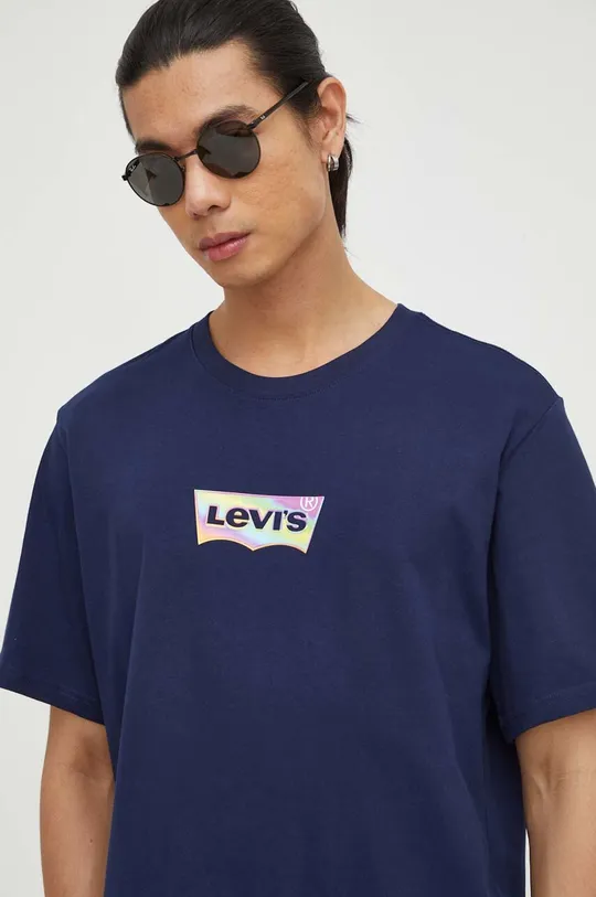 σκούρο μπλε Βαμβακερό μπλουζάκι Levi's