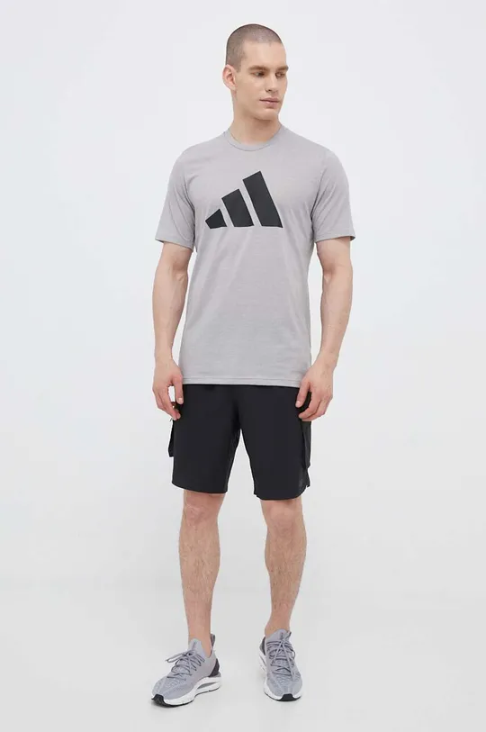 adidas Performance t-shirt treningowy Train Essentials Feelready Logo szary