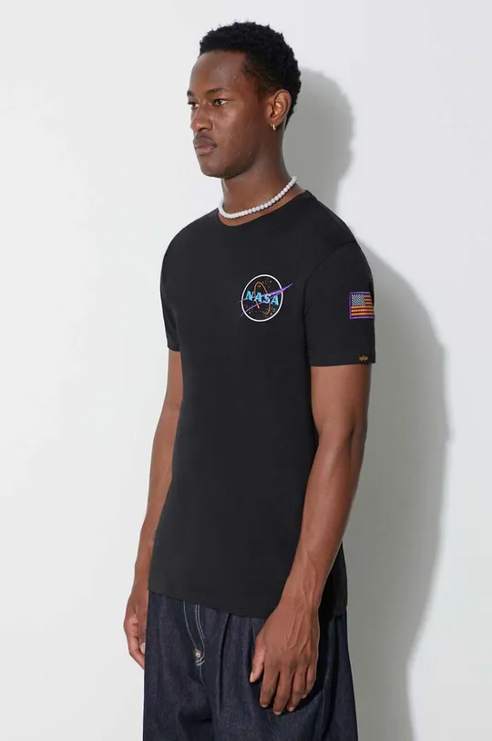 črna Bombažna kratka majica Alpha Industries Space Shuttle T