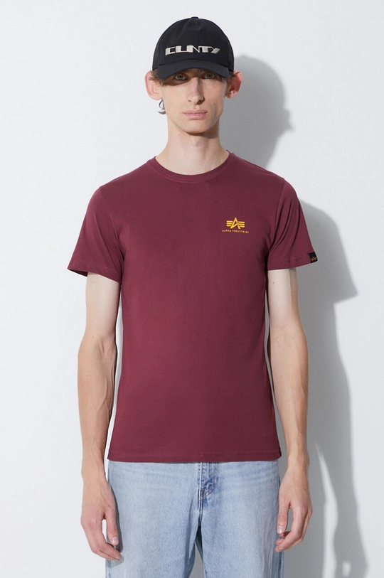 burgundia Alpha Industries tricou din bumbac De bărbați