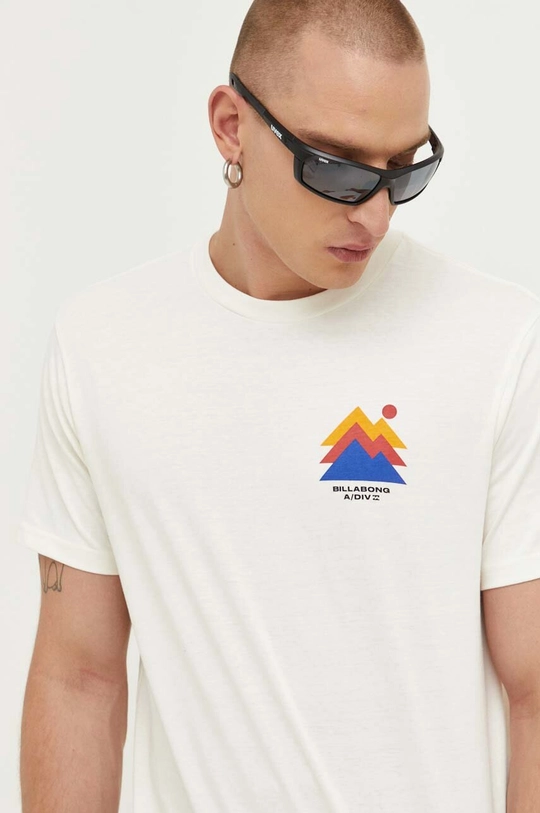 beżowy Billabong t-shirt bawełniany