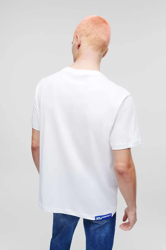 Βαμβακερό μπλουζάκι Karl Lagerfeld Jeans λευκό