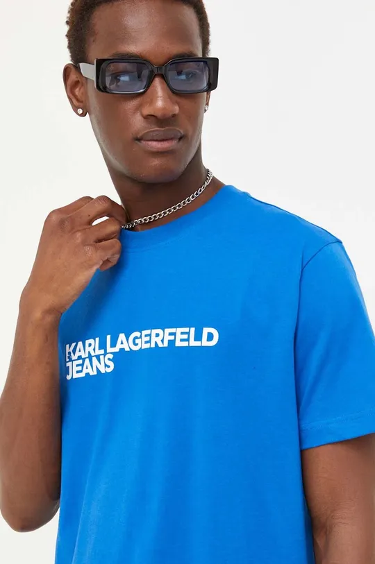 μπλε Βαμβακερό μπλουζάκι Karl Lagerfeld Jeans
