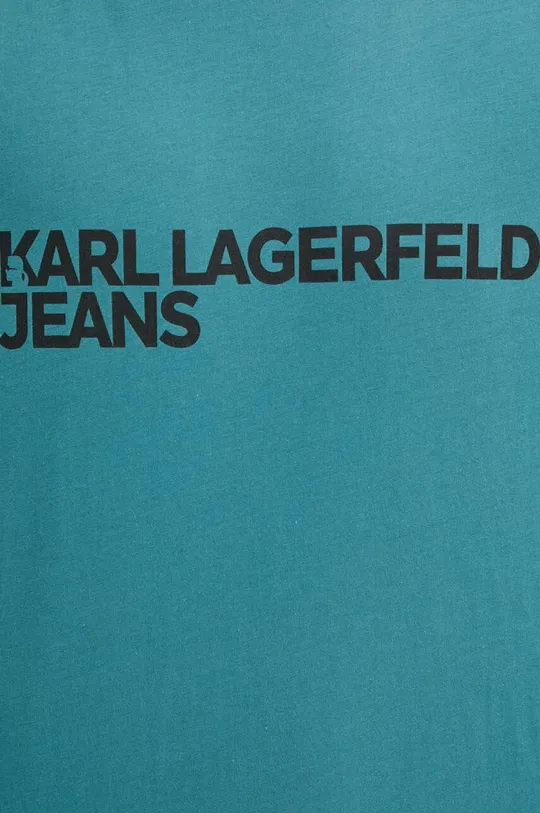 turkusowy Karl Lagerfeld Jeans t-shirt bawełniany