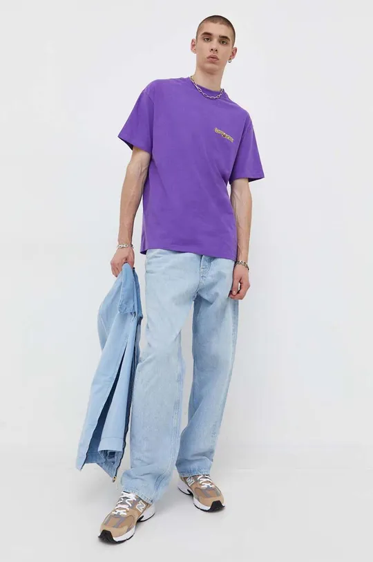 Quiksilver t-shirt bawełniany fioletowy