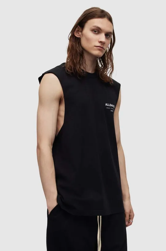 Βαμβακερό μπλουζάκι AllSaints Underground μαύρο