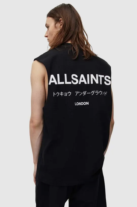 μαύρο Βαμβακερό μπλουζάκι AllSaints Underground