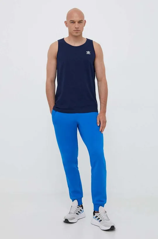 Bombažna kratka majica adidas Originals modra