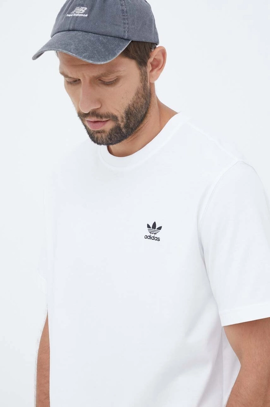 biały adidas Originals t-shirt bawełniany