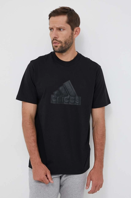 czarny adidas t-shirt bawełniany