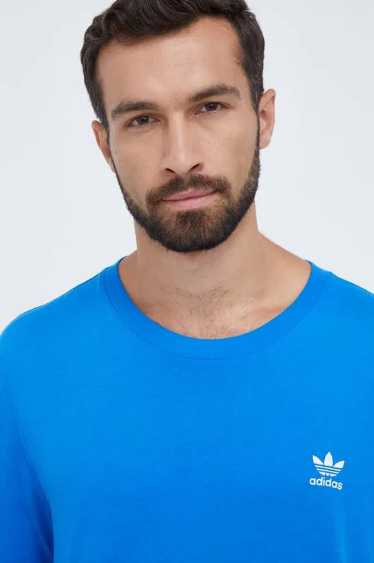 голубой Хлопковая футболка adidas Originals