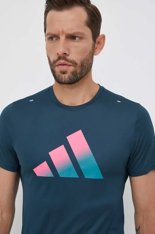 turkusowy adidas Performance t-shirt do biegania Run Icons