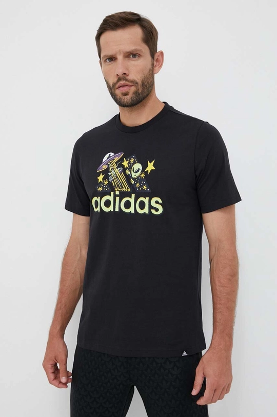 czarny adidas t-shirt bawełniany