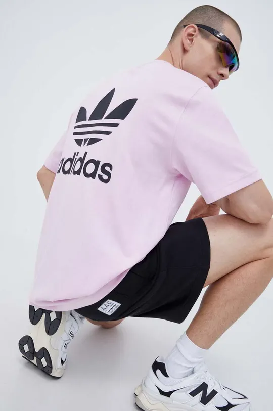 рожевий Бавовняна футболка adidas Originals Чоловічий