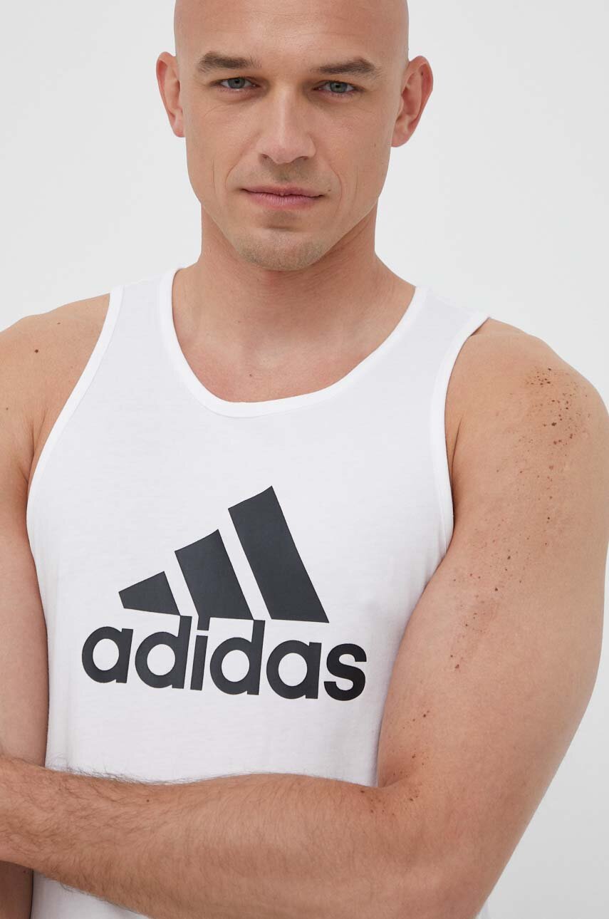 biały adidas t-shirt bawełniany Męski