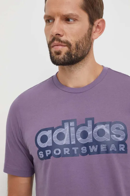 vijolična Bombažna kratka majica adidas