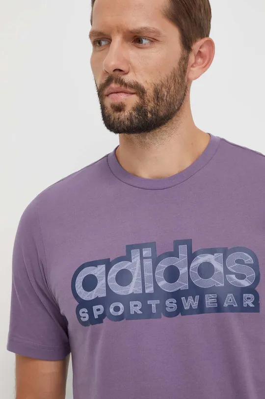 ljubičasta Pamučna majica adidas