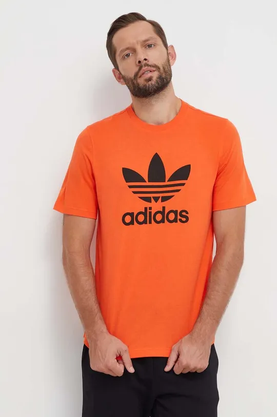 pomarańczowy adidas Originals t-shirt bawełniany