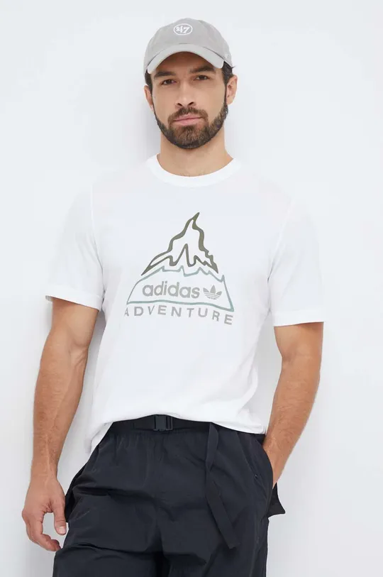beżowy adidas Originals t-shirt bawełniany Męski