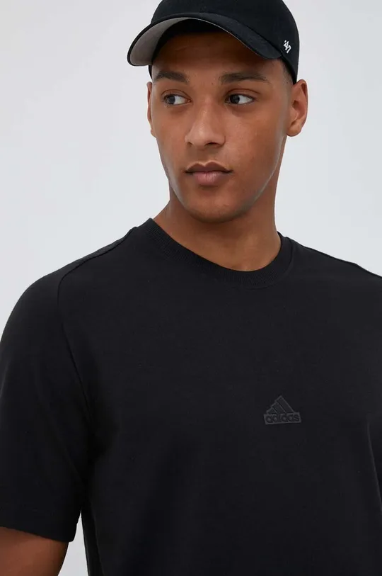 μαύρο Βαμβακερό μπλουζάκι adidas Z.N.E