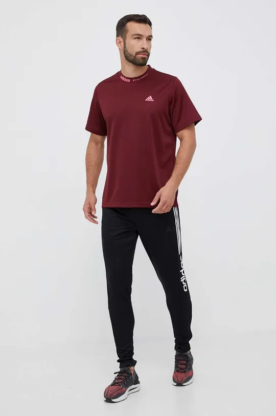 Tričko adidas burgundské