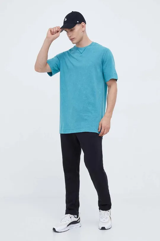 adidas t-shirt bawełniany turkusowy