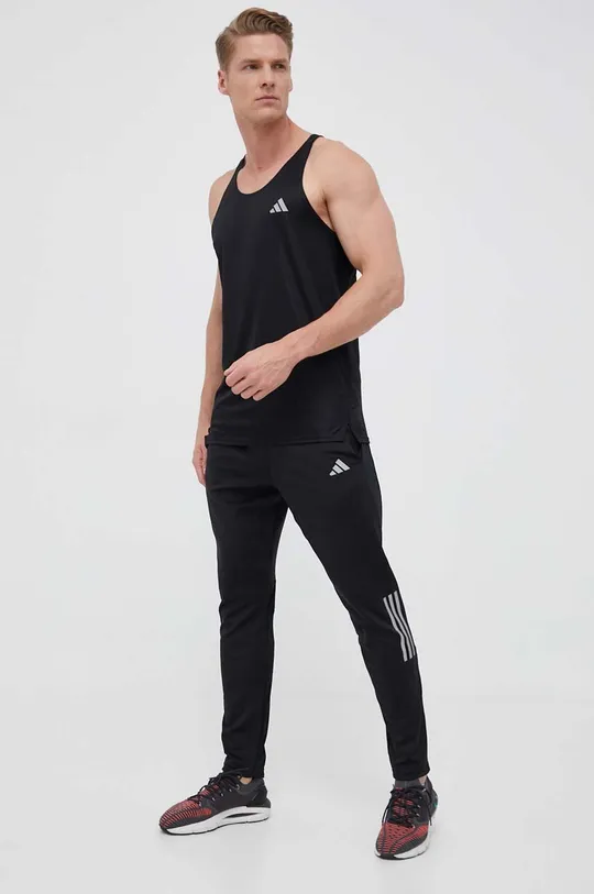 Μπλουζάκι για τρέξιμο adidas Performance Own the Run μαύρο