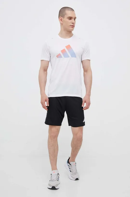 Μπλουζάκι για τρέξιμο adidas Performance Run Icons λευκό