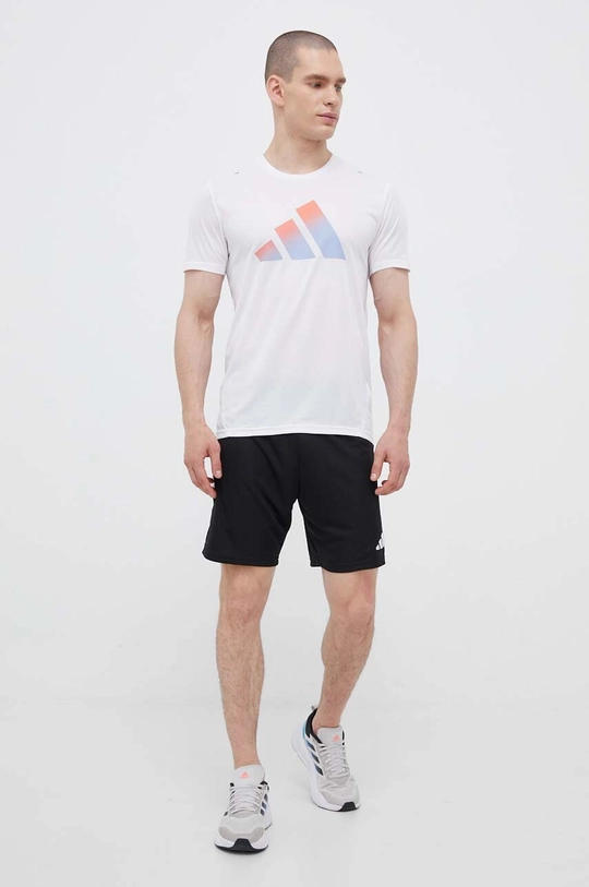 adidas Performance t-shirt do biegania Run Icons biały