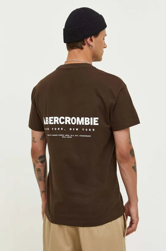καφέ Βαμβακερό μπλουζάκι Abercrombie & Fitch