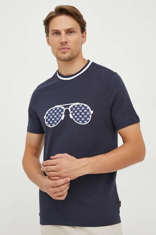 mornarsko modra Bombažna kratka majica Michael Kors Moški