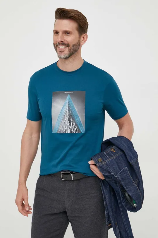 бірюзовий Бавовняна футболка Armani Exchange Чоловічий