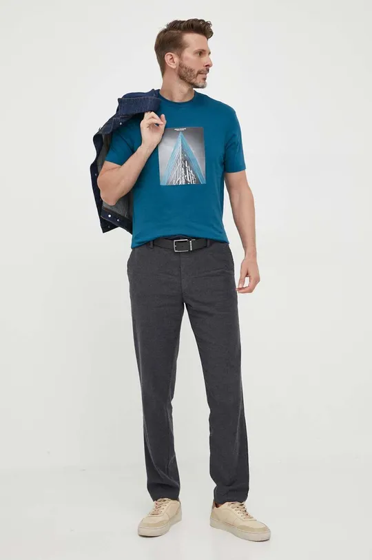 Armani Exchange t-shirt bawełniany turkusowy