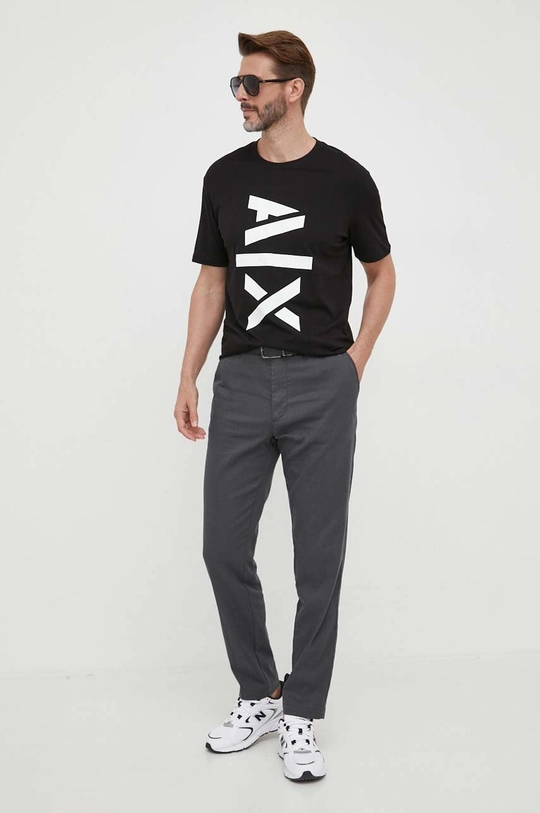 Βαμβακερό μπλουζάκι Armani Exchange 6RZTLL.ZJ8EZ μαύρο AW23