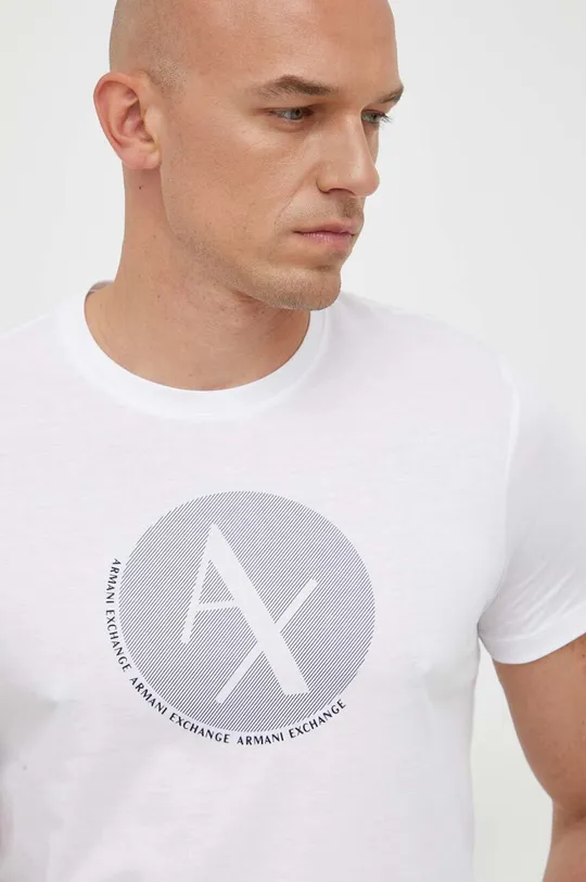 bela Bombažna kratka majica Armani Exchange