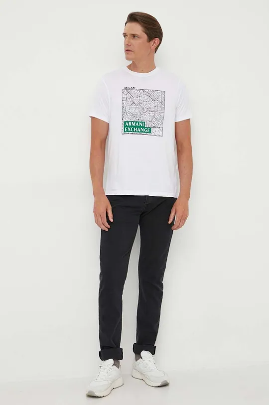 Хлопковая футболка Armani Exchange белый