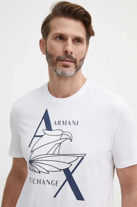 fehér Armani Exchange pamut póló Férfi