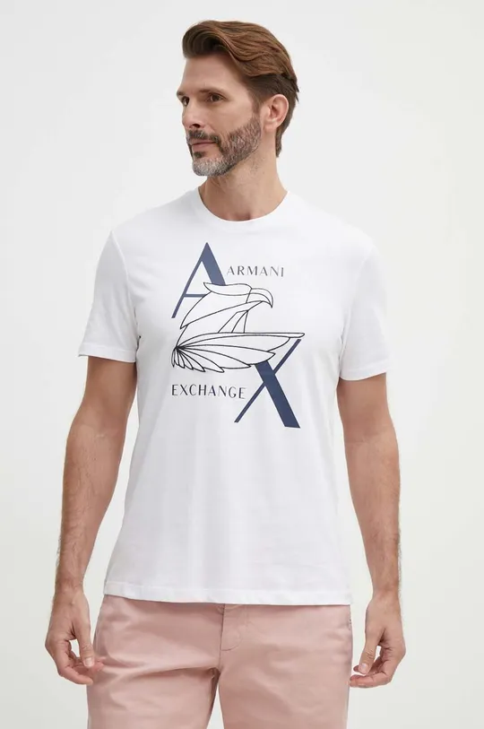 bianco Armani Exchange t-shirt in cotone