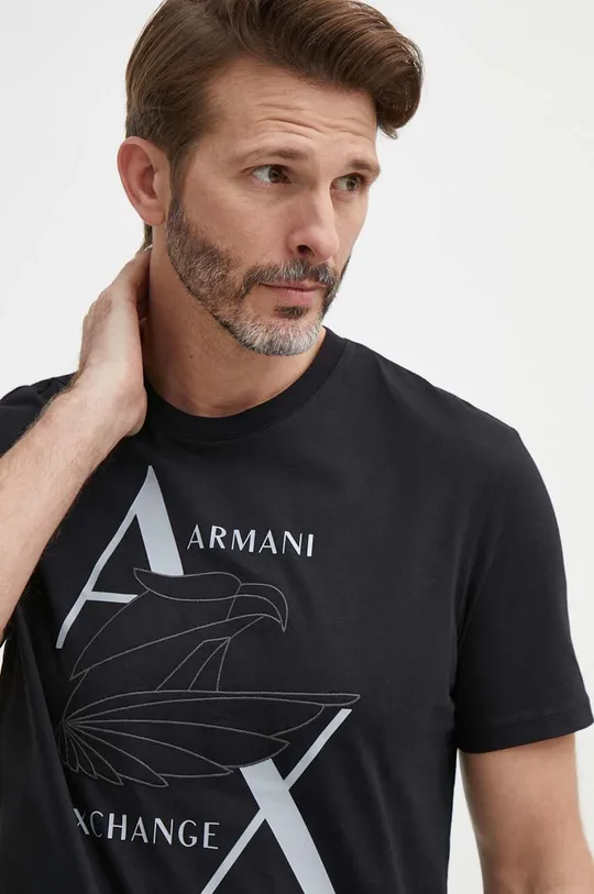 чорний Бавовняна футболка Armani Exchange Чоловічий