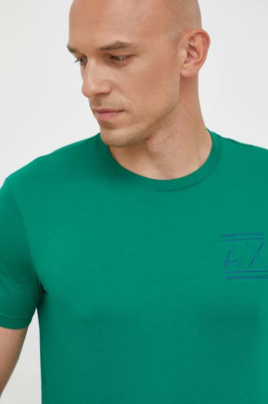 πράσινο Βαμβακερό μπλουζάκι Armani Exchange Ανδρικά