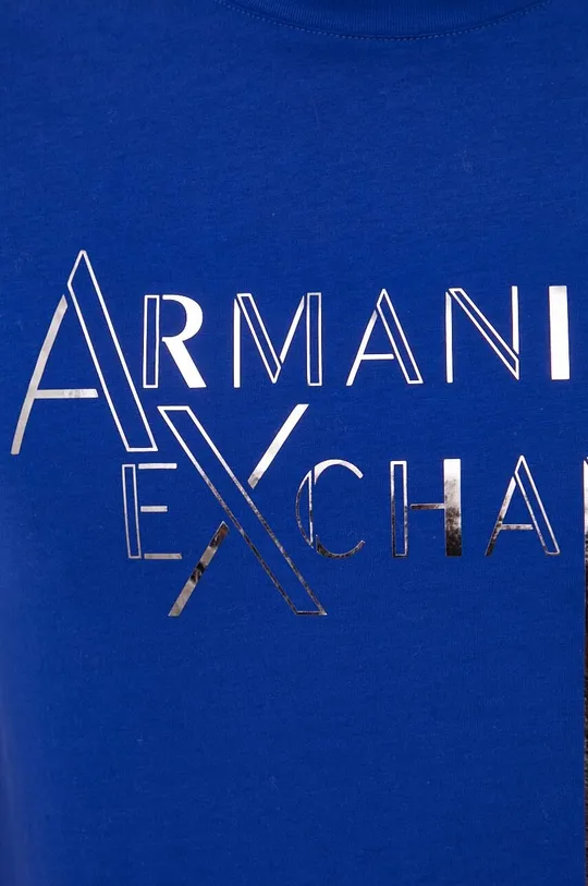 niebieski Armani Exchange t-shirt bawełniany