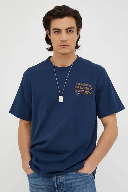 mornarsko modra Bombažna kratka majica Les Deux