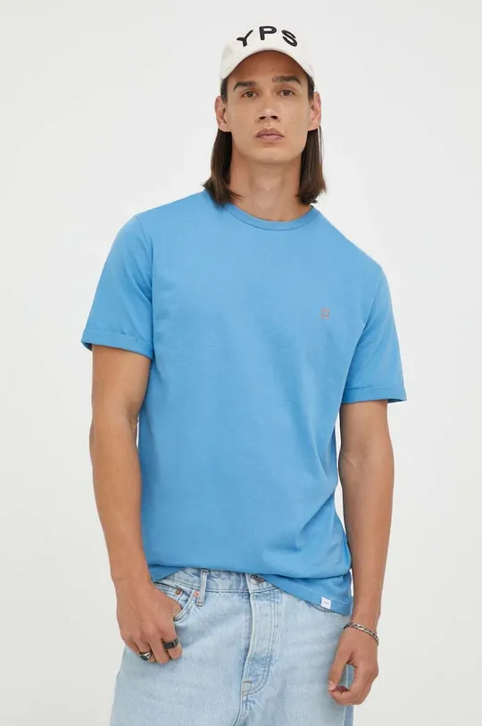 μπλε Βαμβακερό μπλουζάκι Les Deux